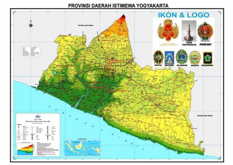 Peta Yogyakarta Lokasi Geografis, Pembagian Peta dan