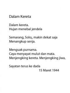 Puisi Chairil Anwar Yang Menarik, Unik dan Menginspirasi - Puisi Chairil Anwar 1944 1 226x300