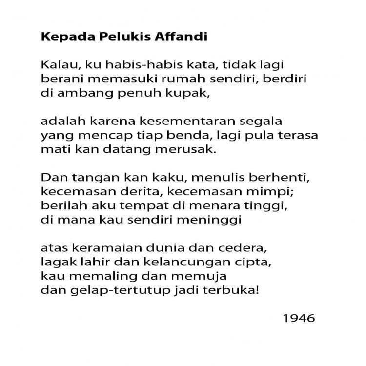 Puisi Chairil Anwar 1945