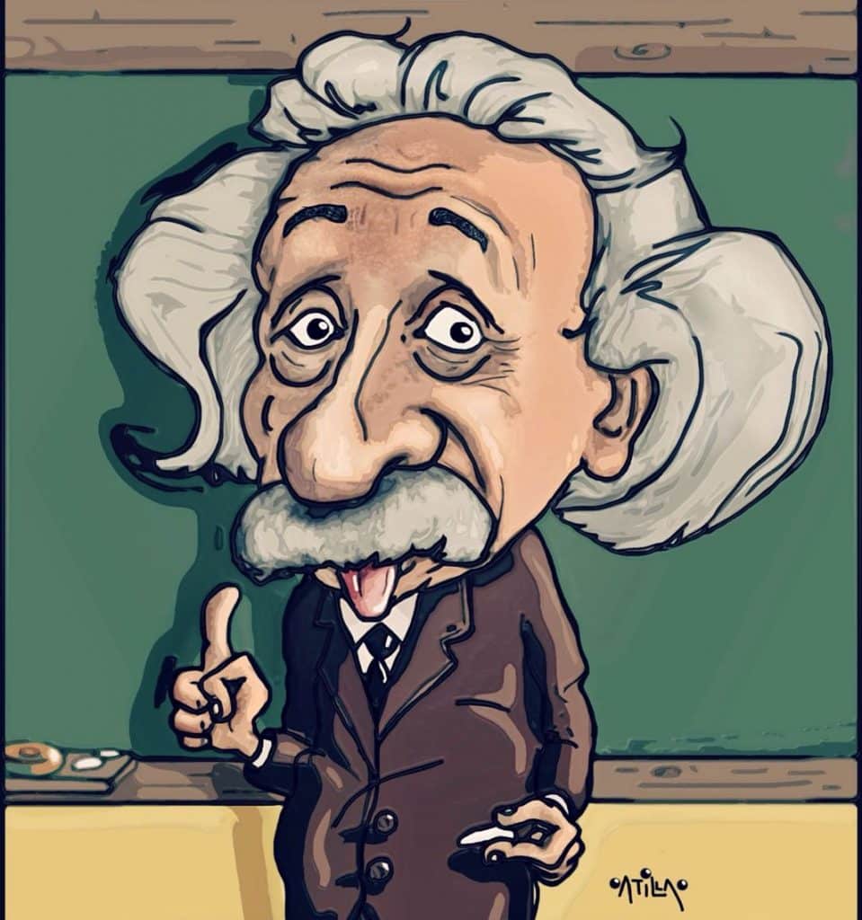 Karikatur dengan Tema Gambar Albert Einstein