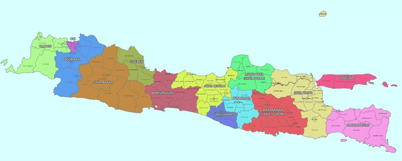 Pembagian Peta Pulau Jawa