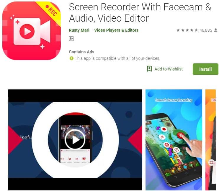 Aplikasi Screen Recorder With Facecam
